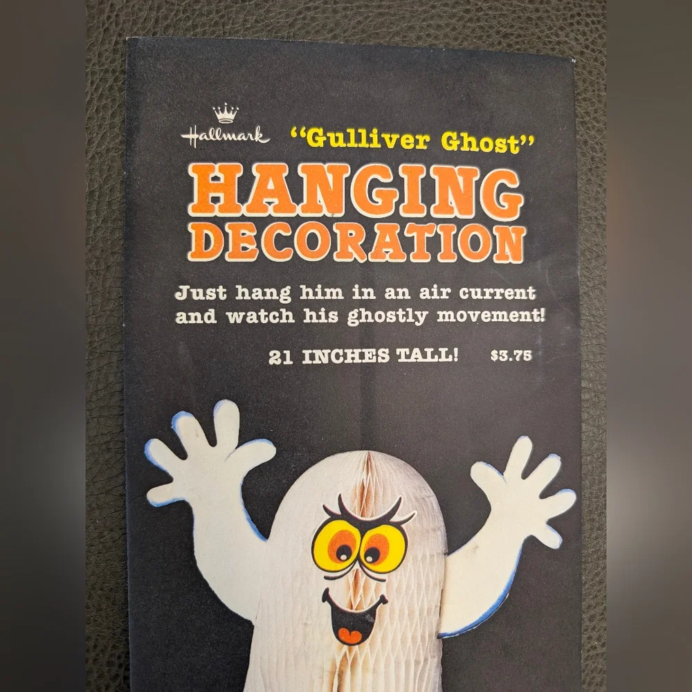 Vintage 1986 Hallmark GULLIVER GHOST Halloween Honeycomb Hanging Decoration USA